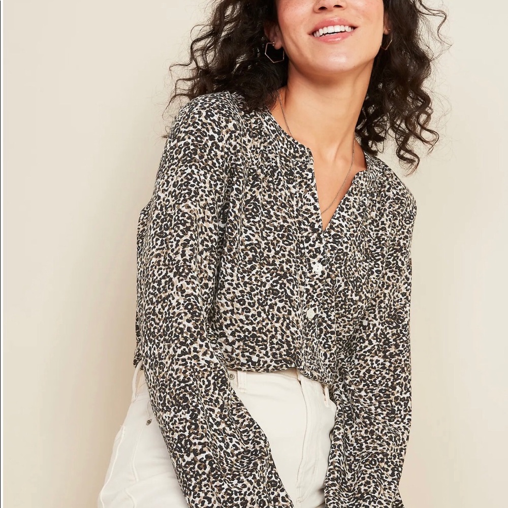 Old Navy Leopard Print Blouse